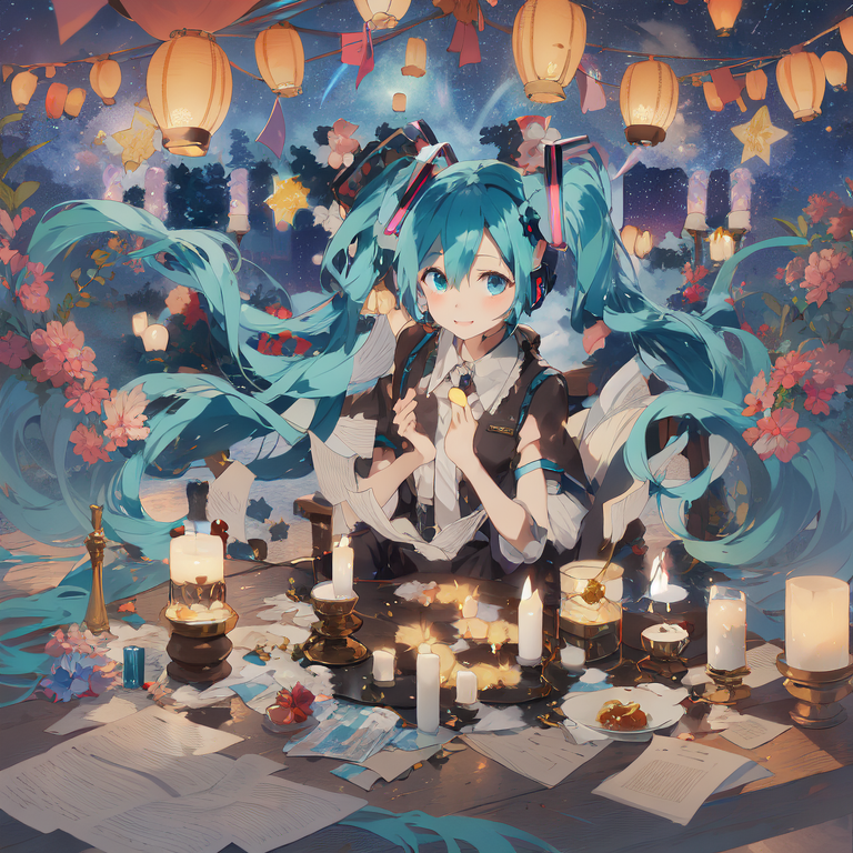 21136-2878697842-masterpiece, best quality,  hatsune miku, shooting star, starry sky, candle, paper lantern,.png